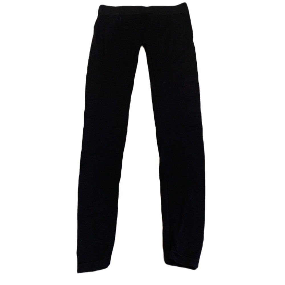 Attitude Black Ribbed Leggings | Size M/L | Nylon Spandex Blend | Casual Comfort
